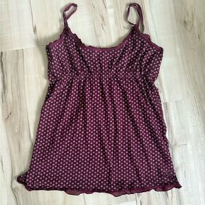Women's Burgundy Floral Top